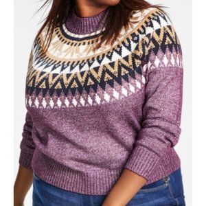 Tommy Hilfiger Women’s Plus Knit Metallic Pullover Sweater Size 0X NWT Multi